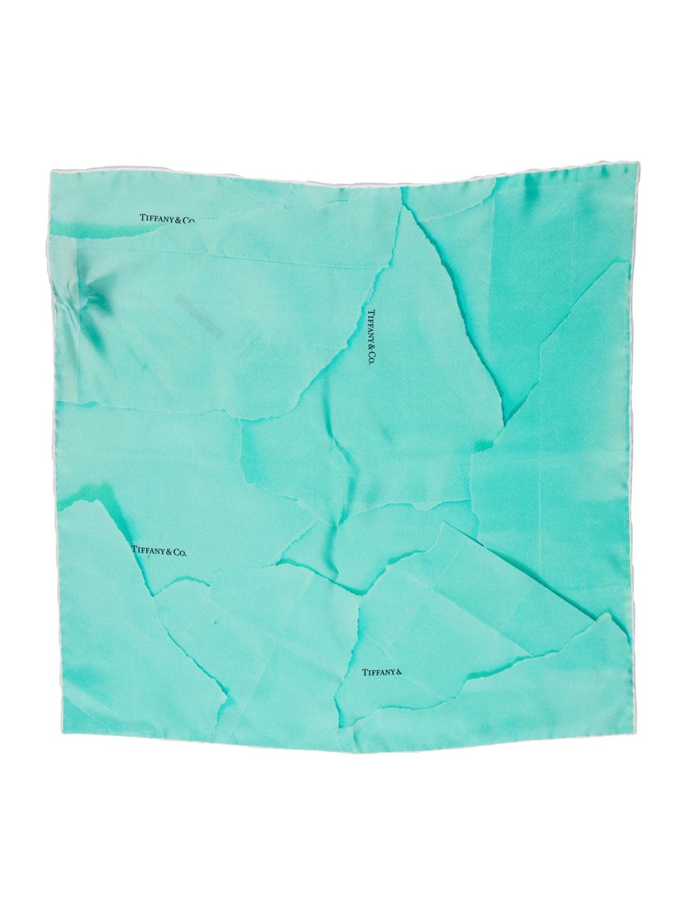 Tiffany & Co. Tiffany Blue Silk Scarf Hand-Rolled Edges